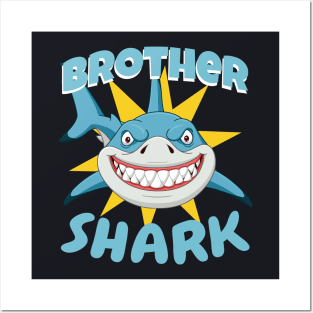 Brother Shark funny Kids Gift Posters and Art